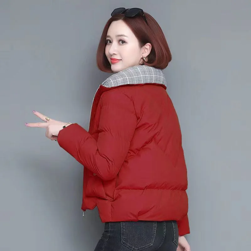 Пуховик женский с хлопковой подкладкой новинка 2024 короткая стеганая куртка