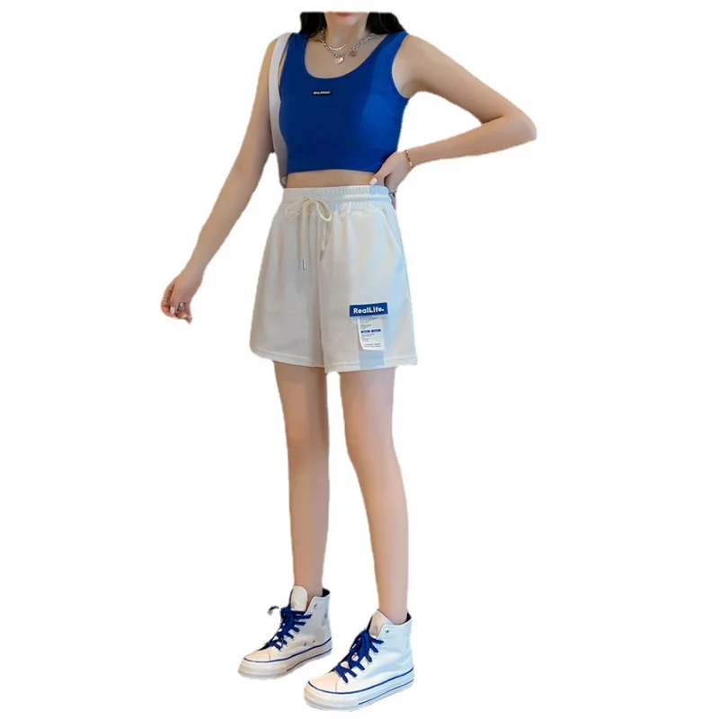 Plus Size Waffle Women Shorts Summer Thin 2023 New Womens Clothing Loose Straight Casual Wide Leg High Waisted Shorts Femme