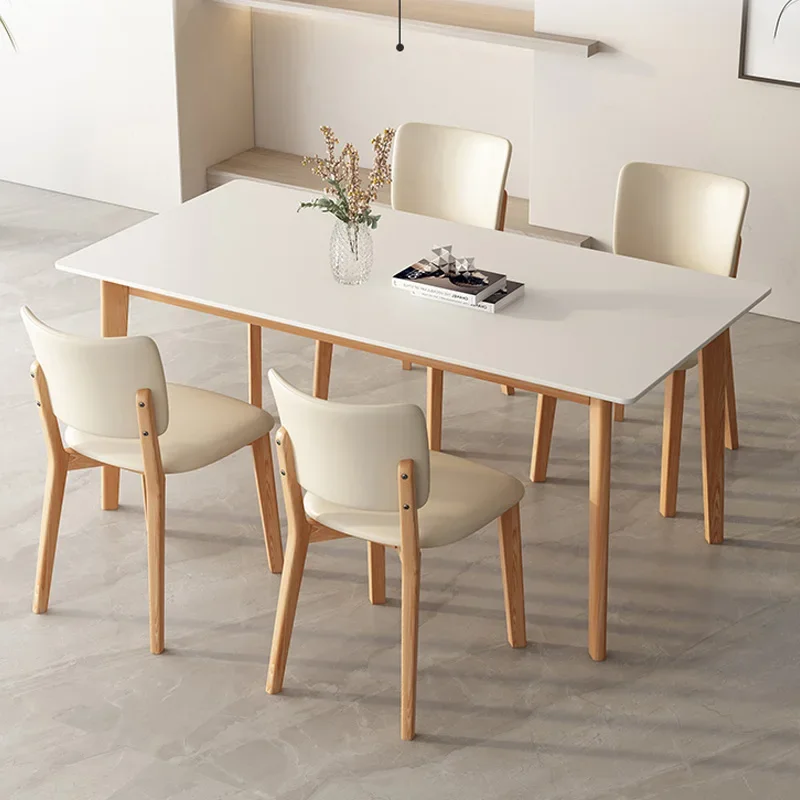 Европейский дизайнерский обеденный стол белый многофункциональный современный