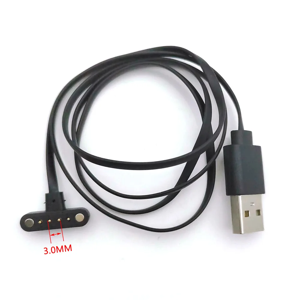 

1pcs 4Pin Magnetic Charging Cable USB Charge Power Data transfer 3.0mm Space Grid Pogo Pin 4 Pins T Shape DM98 Smart Watch