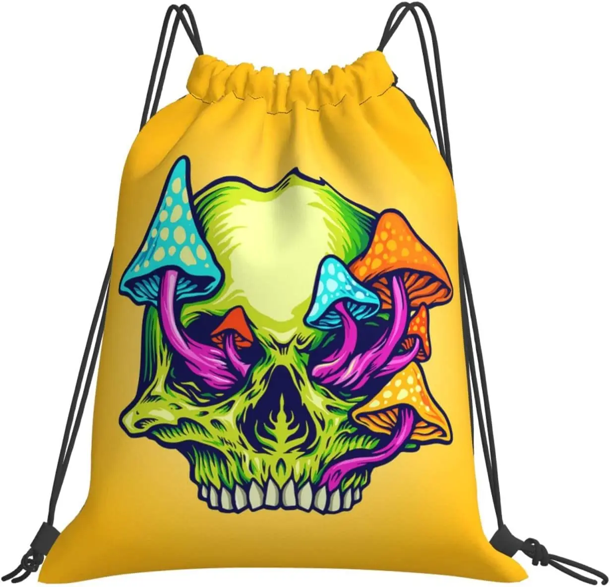 

Рюкзак на шнурке для мужчин и женщин, водонепроницаемый спортивный рюкзак с завязками в виде грибов и черепов