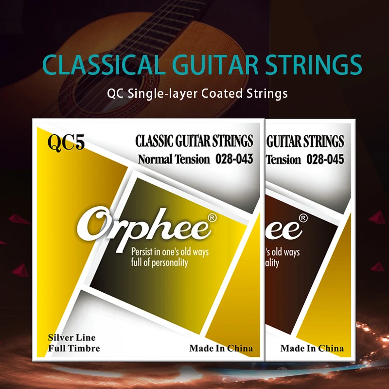 10sets Orphee QC9 Vacuum Packaging Clear Nylon Core Silver Plated Wound Full Timbre Classical Guitar Strings Parts Accessories enlarge