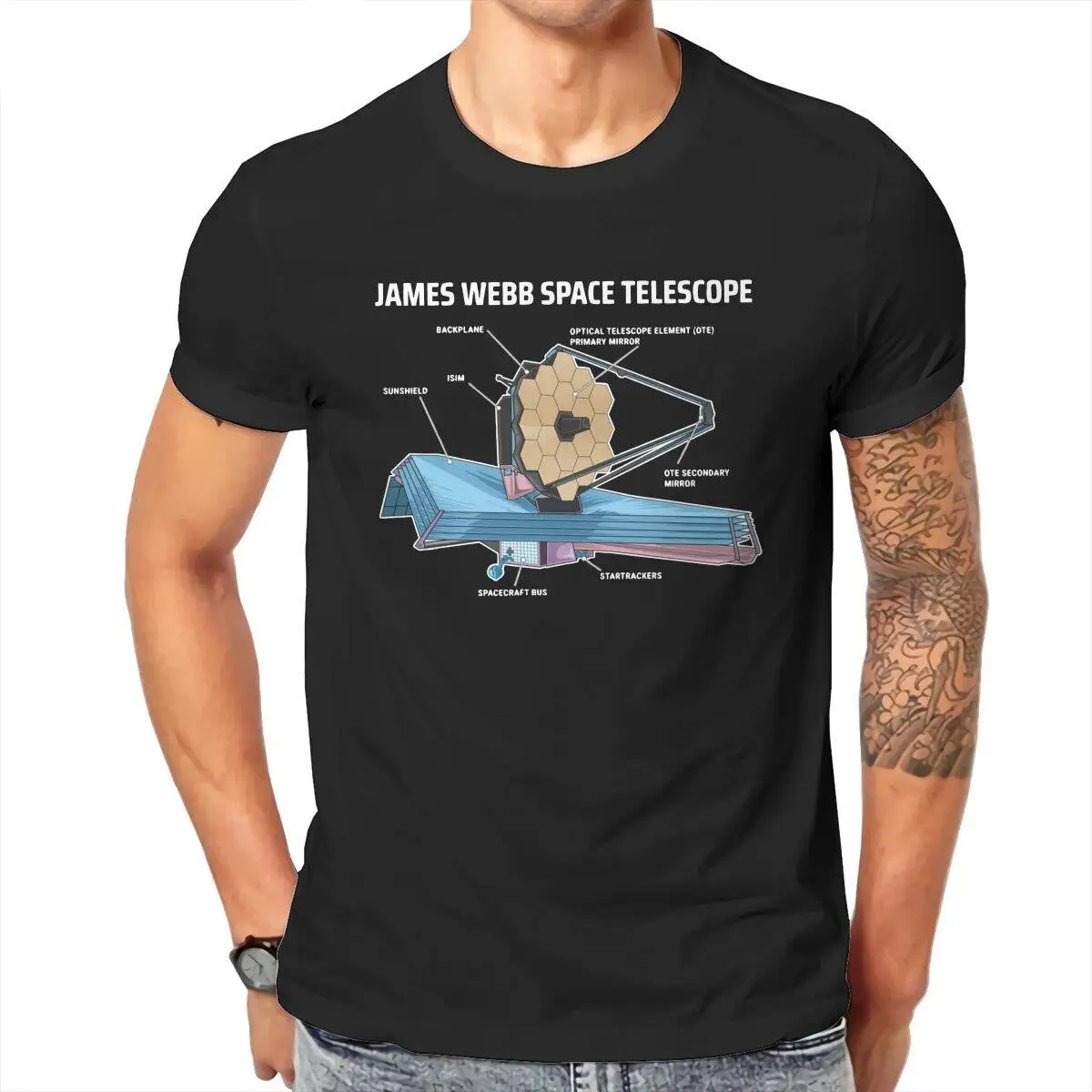 Men's T-Shirts James Webb Space Telescope  Awesome Pure Cotton Tee Shirt Short Sleeve  T Shirt Round Collar Clothes New Arrival