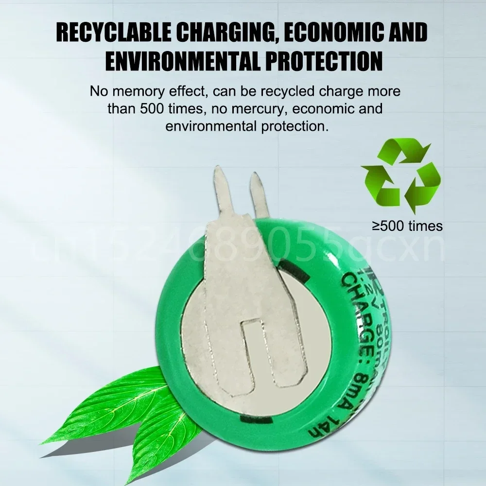 1-20 шт. 1 2 В 80 мАч Ni-MH аккумуляторная батарея с паяными контактами для солнечной