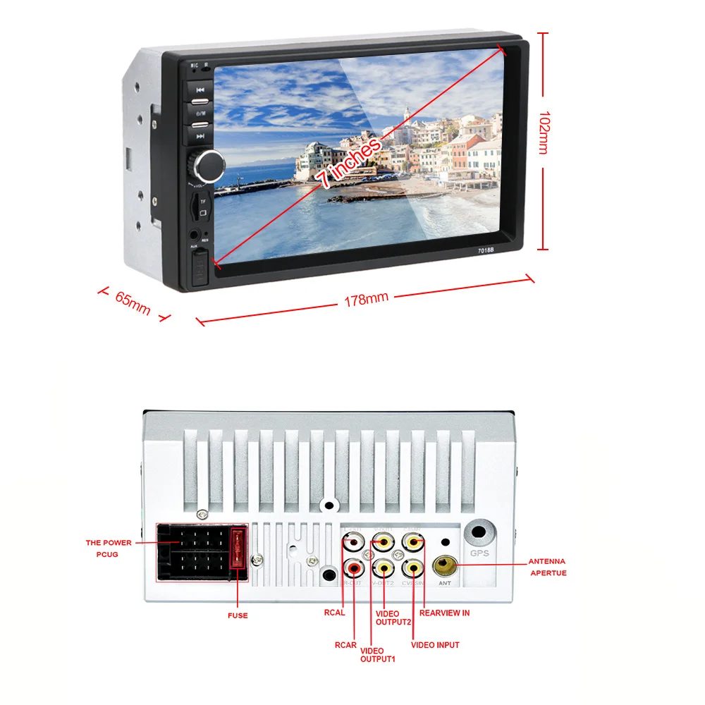 Автомагнитола JIULUNET мультимедийный плеер с 7 &quotсенсорным экраном MP5 Bluetooth USB TF FM