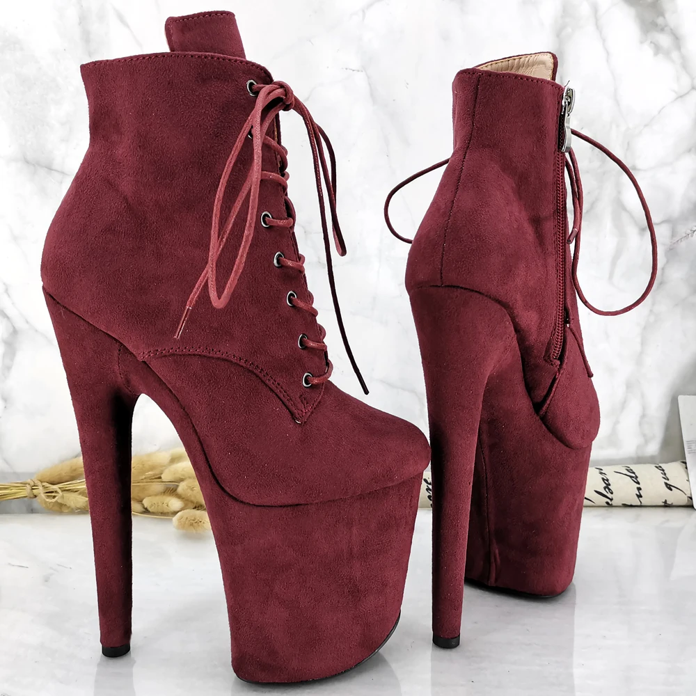 Leecabe  20CM/8inches Pole dancing shoes High Heel platform Pole Dance boot