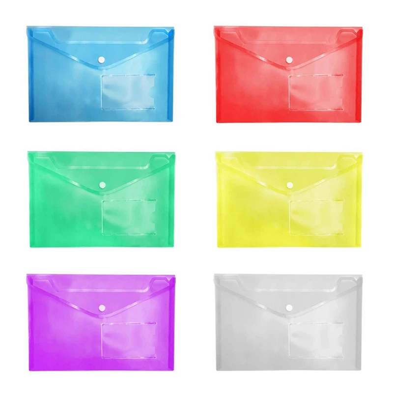 

Transparent Colorful Plastic A5 Folders File Bag Document Hold Bags Folders Paper Storage Stationery Storage 1pc