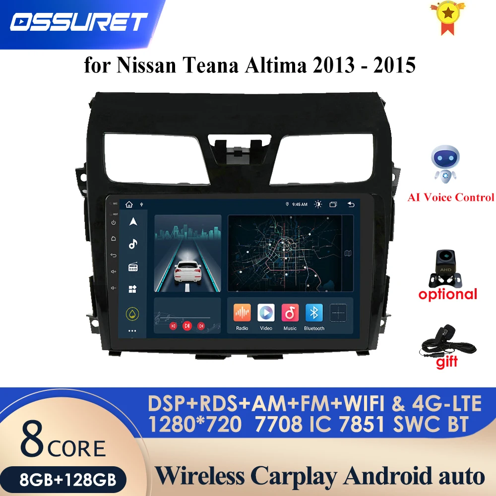 

Carplay 4G-LTE AI Voice Android автомобильный мультимедийный плеер для Nissan Teana Altima 2013 - 2018 GPS аудио мультимедийное Радио стерео