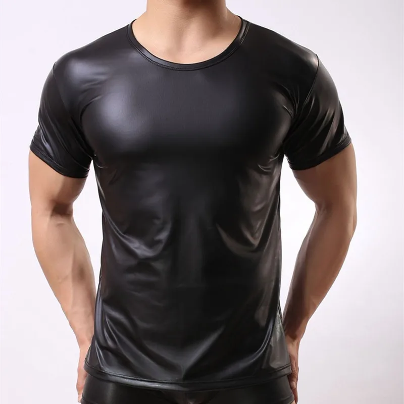 

Мужское нижнее белье, кожаный жилет, облегающая кожаная одежда с короткими рукавами для бара и выступлений, эротическое нижнее белье, футболки