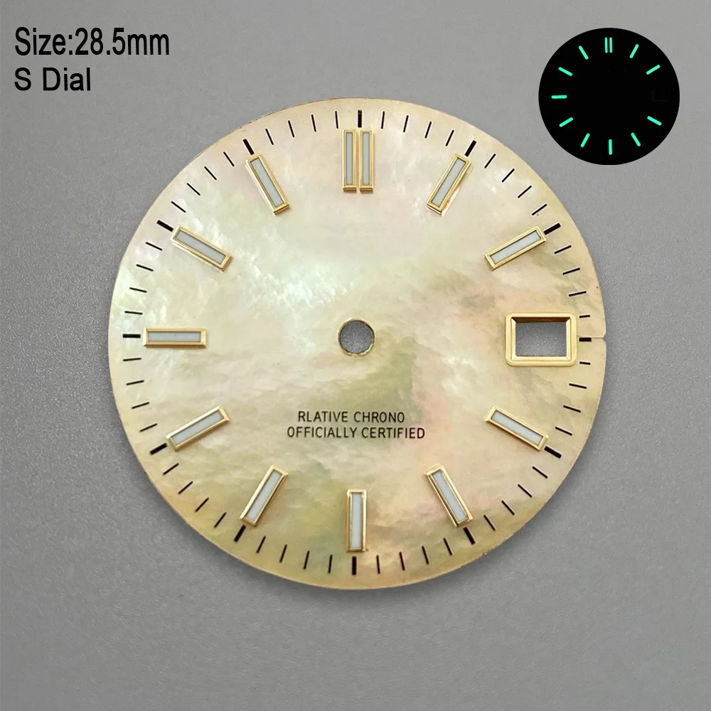 28,5 мм S логотип NH35 циферблат Logs Mother Pearl Dial подходит для механизма NH36 зеленый светящийся модификация часов аксессуары инструменты для ремонта (art.: 3920d022bc8dc) - 3920d022bc8dc