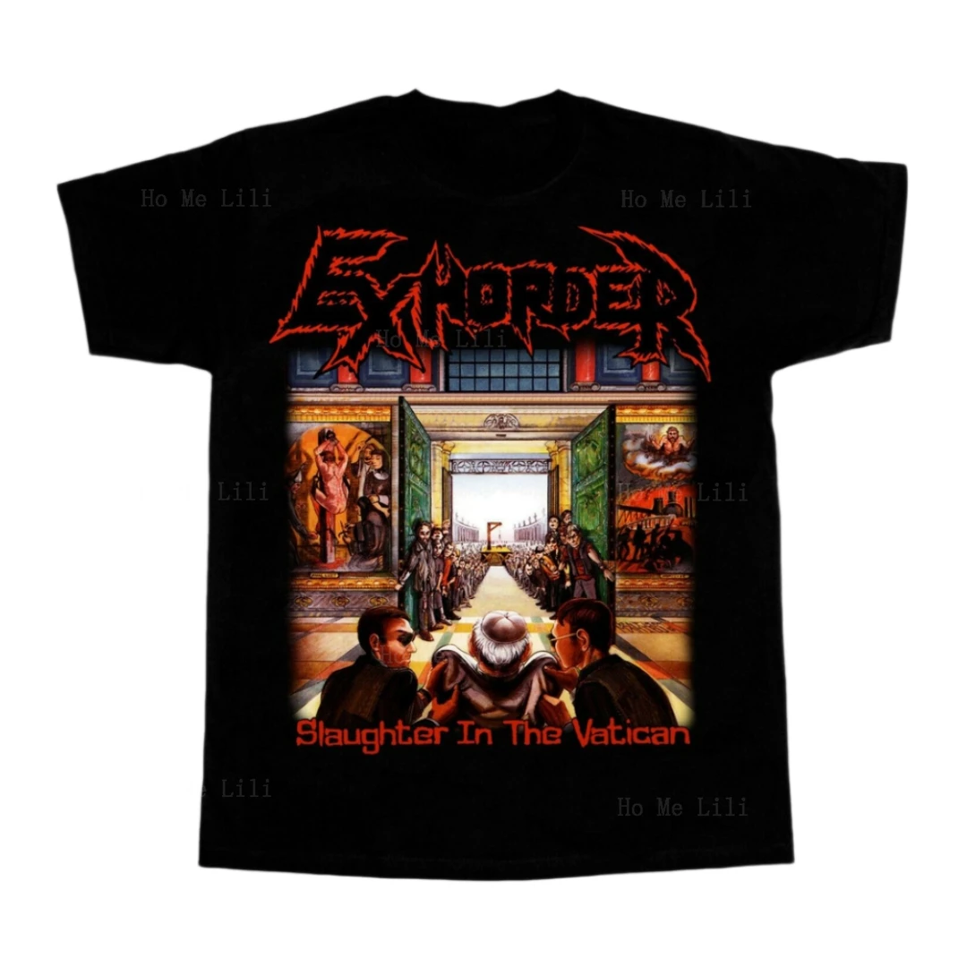 Персонализированная футболка Exhorder бойни в Ватикан, новый черный, высокое качество