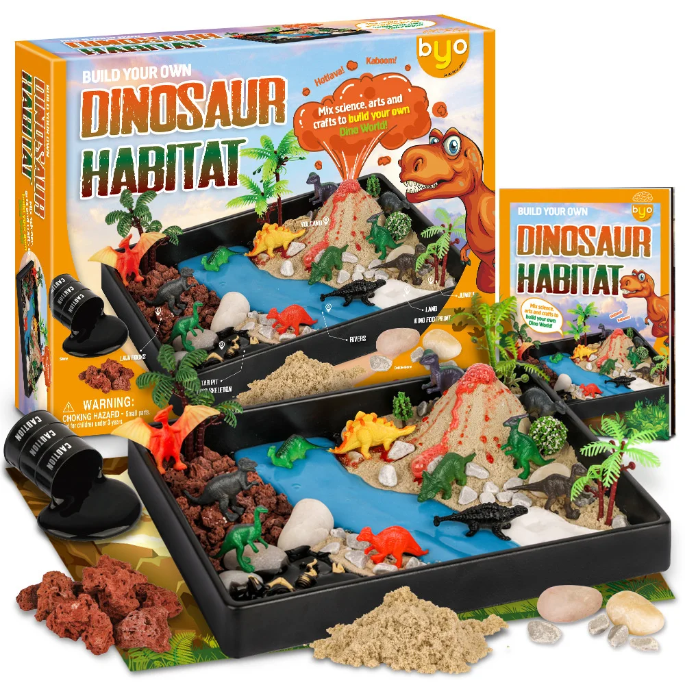 

2021 children's toys dinosaur habitat micro landscape manual DIY toys new toys