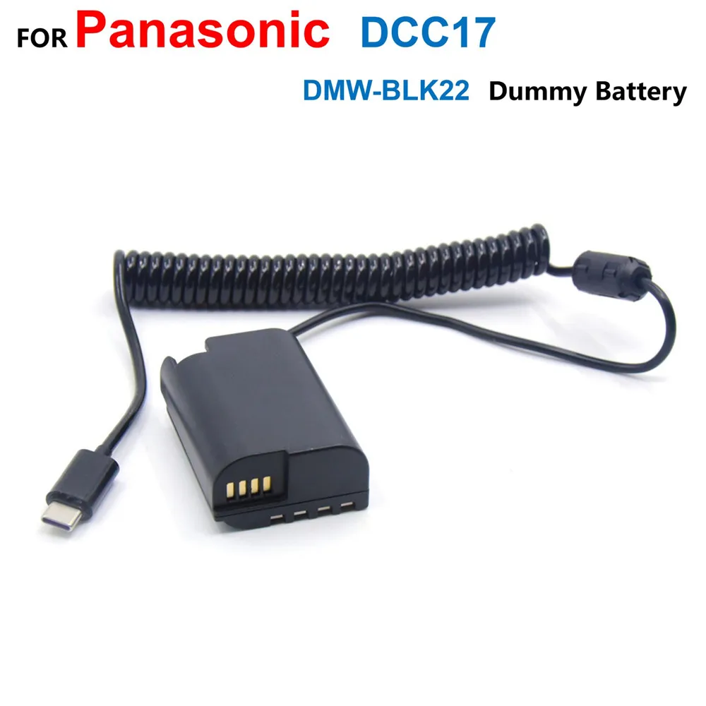 

DCC17 Coupler DMW-BLK22 Fake Battery USB C Power Charger PD Adapter Cable For Panasonic Lumix GH6 GH6L GH5II DC-S5 S5K Camera