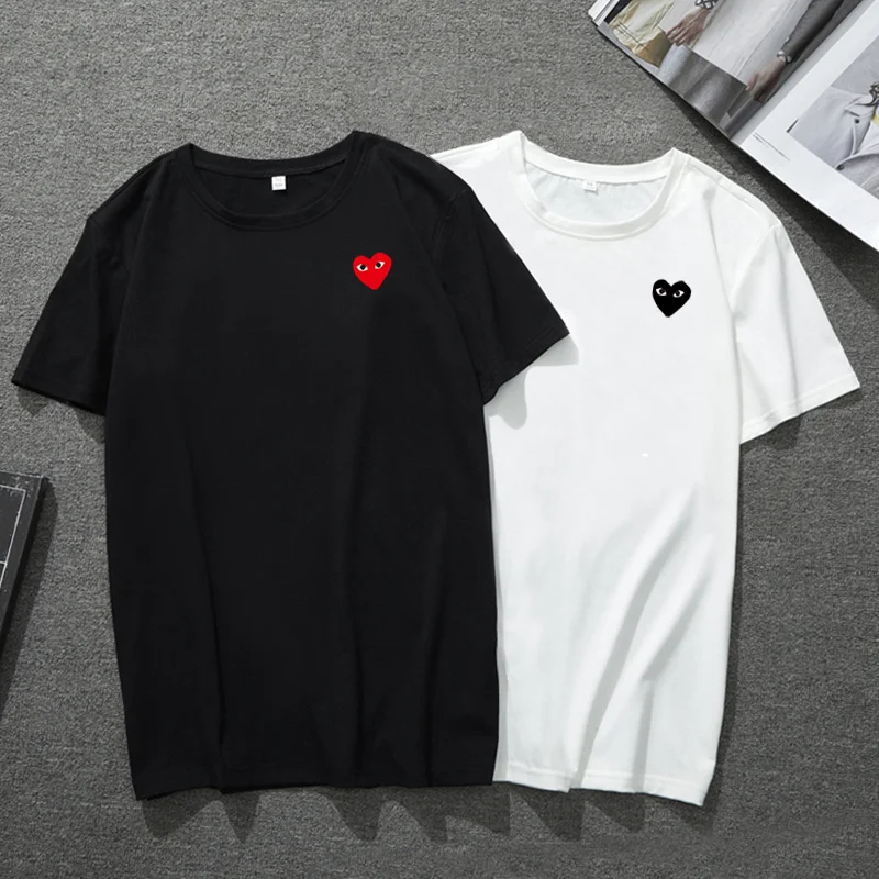 

PLAY Heart-shaped woman New Original Brand T Shirt Men Tops Summer Short Sleeve Fashion T-shirt 100% Cotton Mans Tshirt