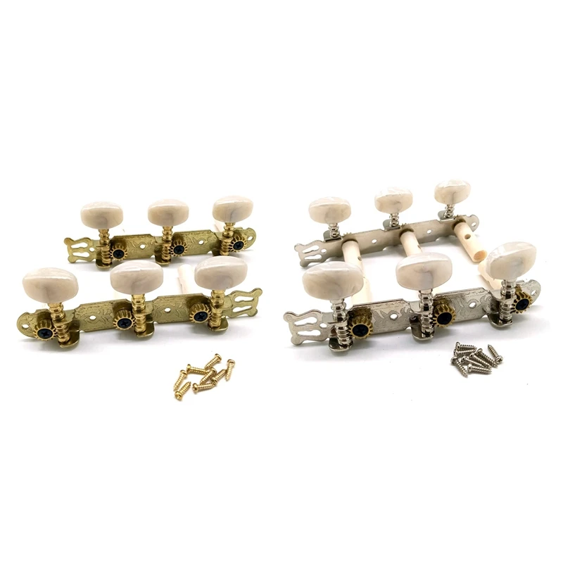 

HOT 2 Set Classical Guitar Tuning Keys Pegs Machine Heads String Tuning Pegs For Classic Guitar Accessory Part,Gold & Silver