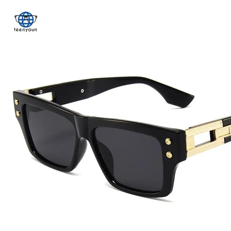 

2022 Foreign Trade New Fashion Box Sunshade Sunglasses Female Personality Rice Nail Decorative Glasses Trend Cross-border Sun Gl