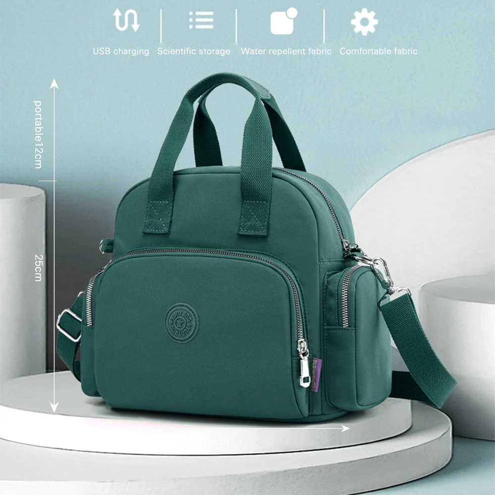 Women's Travel Back With Soft Handle Large Capacity Horizontal Bag With Usb Port Zipper Backpack Multifunctional Zipper Backpack