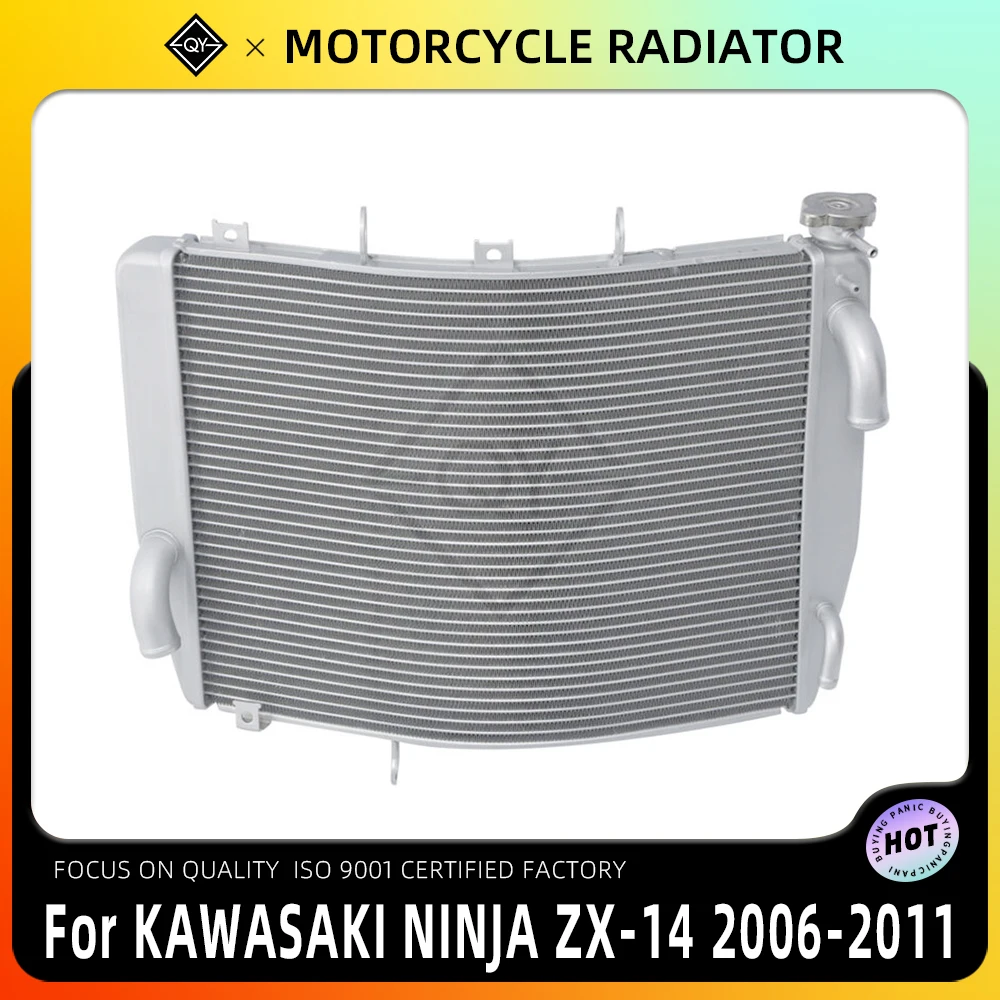 

Черный алюминиевый радиатор двигателя для мотоцикла PKQ, Охлаждающий радиатор для KAWASAKI NINJA ZX-14 ZX1400C ZX14R ZZR1400 2006 2007 2008-2011