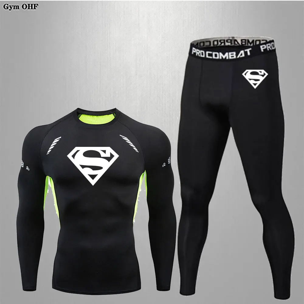

C R Compression suit, sports suit, running, fitness, exercise, fighting, boxing T-shirt, men's clothing