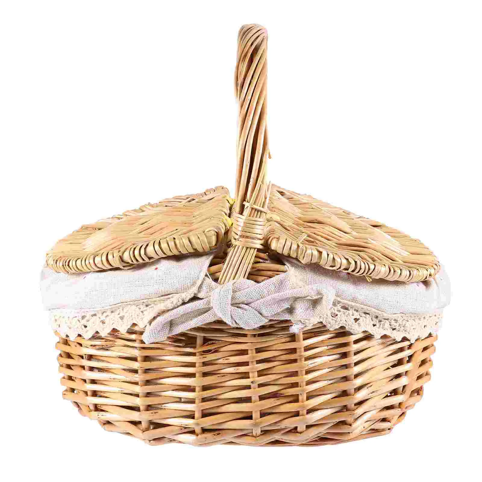 

1pc Retro Style Home Organizer Basket Fruit Basket Food Serving Basket Decor