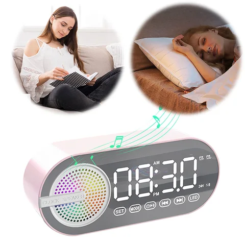 USB-зарядка, радио-будильник, RGB, портативный Bluetooth-динамик, FM-дисплей