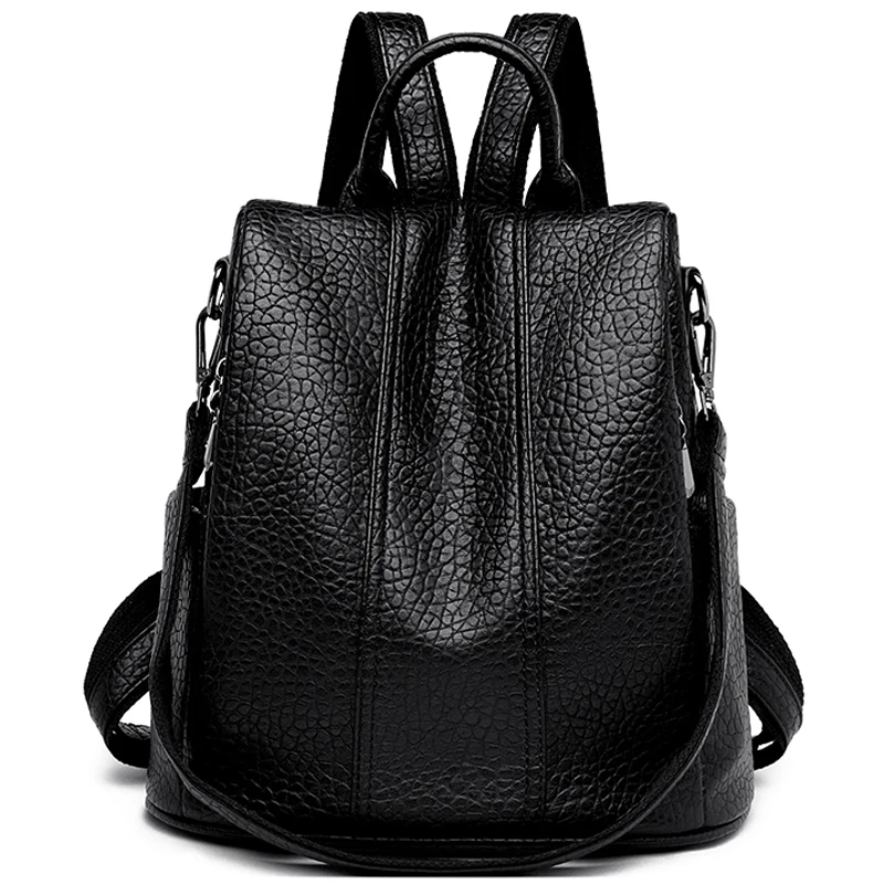

Брендовый женский рюкзак из мягкой кожи, винтажные Роскошные Дизайнерские дорожные сумки с защитой от кражи, школьные ранцы