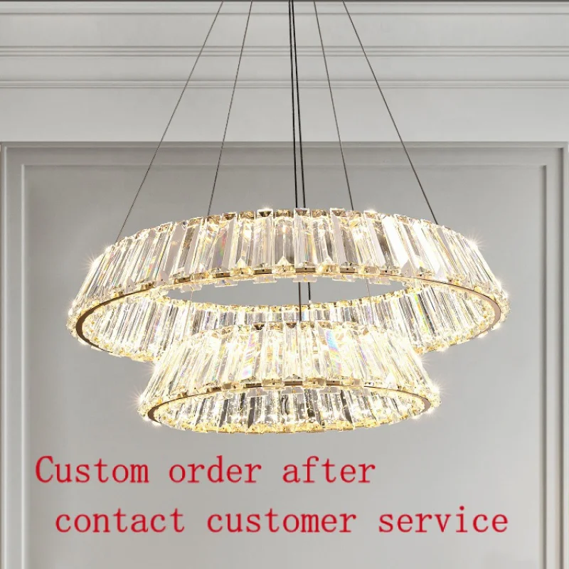 

home decor gold color clear k9 crystals chandelier crystal lights luxury 32 W round shape hanging pendant light