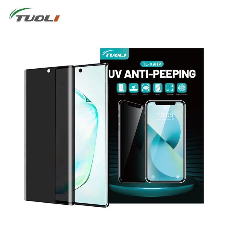 TUOLI TL-X9HP UV Anti-Peeping Matte Curved Tempered Glass Screen Protector Privacy Film For TL168 TL568 Hydrogel Cutting Machine