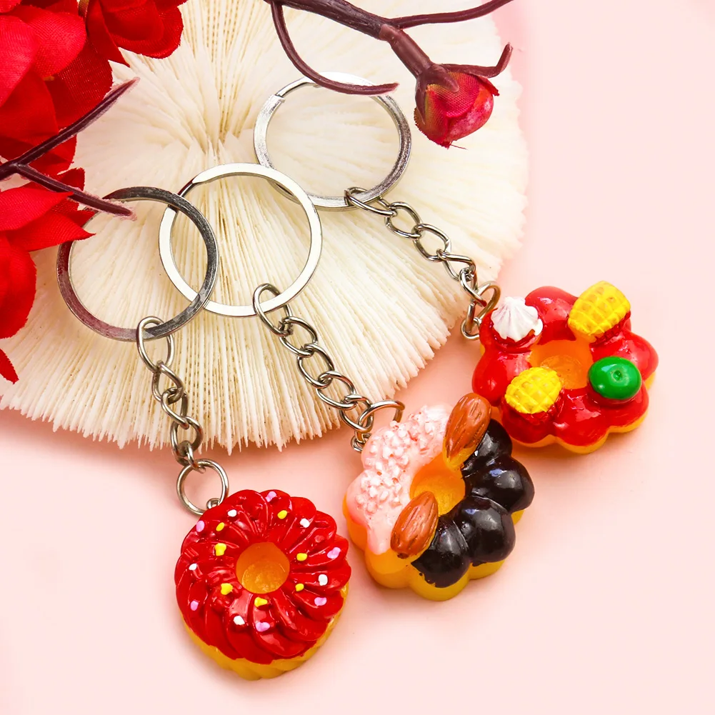 Мини-брелок в виде пончика сладкие мяса фрукты шоколад орех десерт кулон брелок
