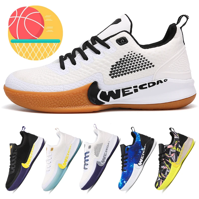 

Новейшие цветные контрастные баскетбольные туфли, Мужские дышащие кроссовки на шнуровке, Уличная обувь для баскетбола и тренировок, кроссо...