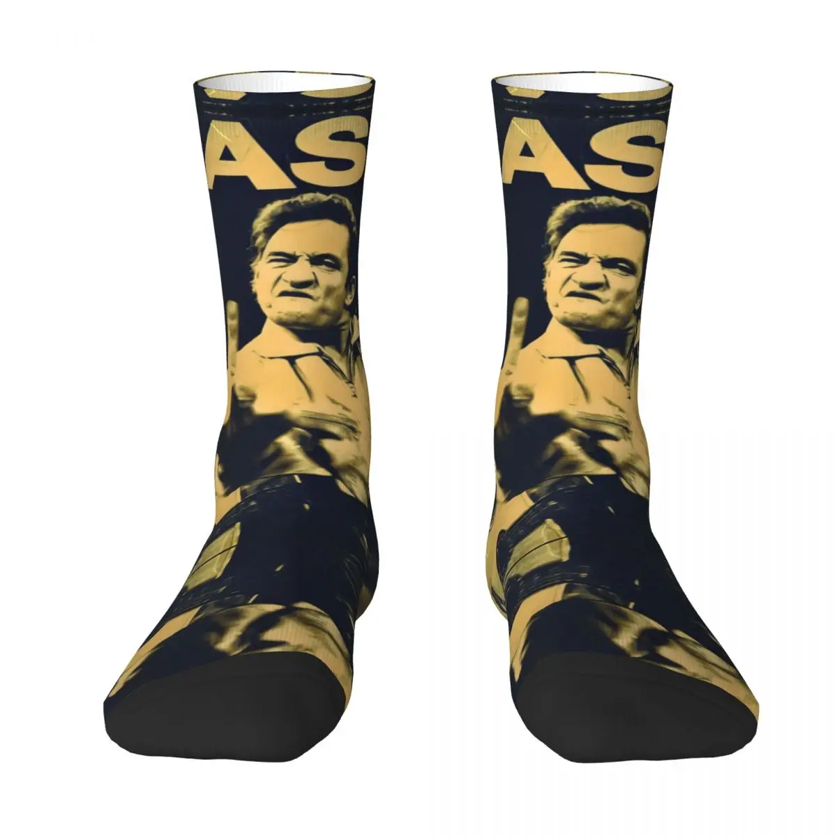 

Johnny Cash Gives Midle Finger Johnny R190 Stocking Novelty BEST TO BUY Contrast color Field pack Geeky Elastic Socks