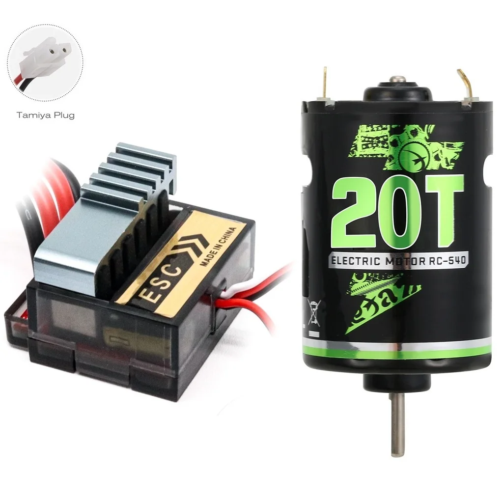Щеточный мотор 320A ESC + 540 щеточный мотор 20T 27T 35T 45T для радиоуправляемого автомобиля 1/10 Axial SCX10 90046 Traxxas TRX4 D90 HSP Tamiya Redcat HPI