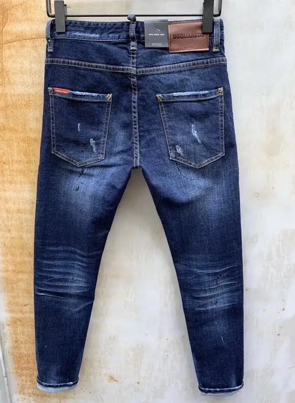 Jeans Pants Design Cool Top Jeans Men Slim Jeans Denim Trousers Blue Hole Pants Jeans For Men 966-1