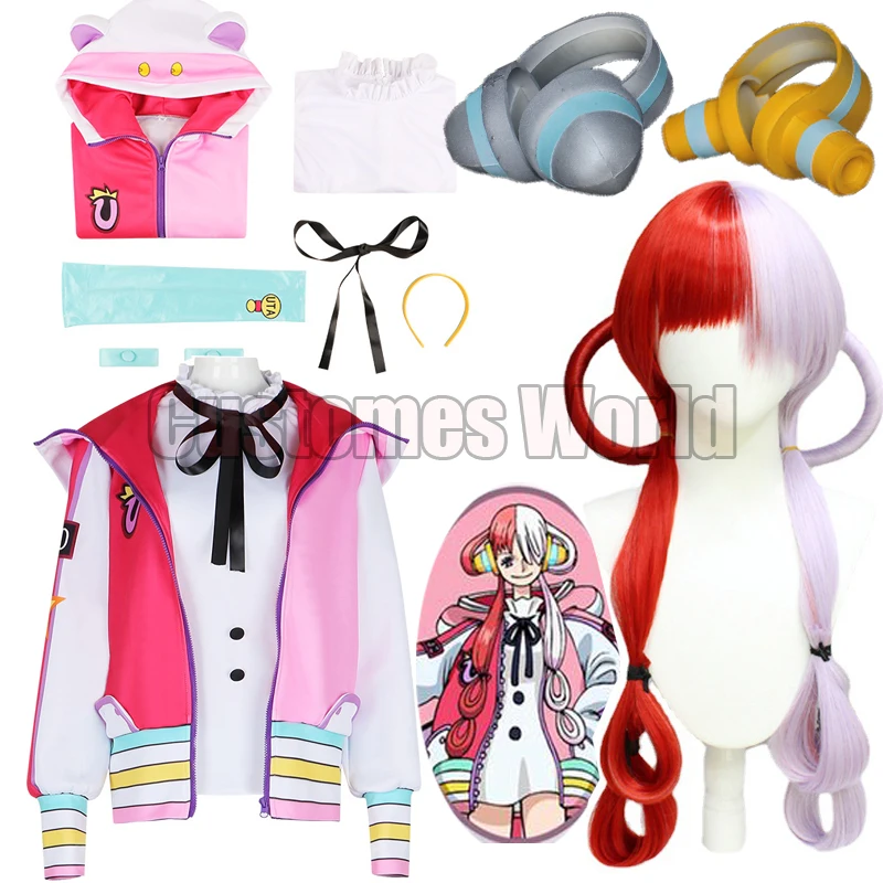 

Костюмы для косплея Красной Уты из аниме «Одна пленка», одежда для косплея, парики, Хэллоуин, красный певец, Рождественский карнавал, красный костюм Уты