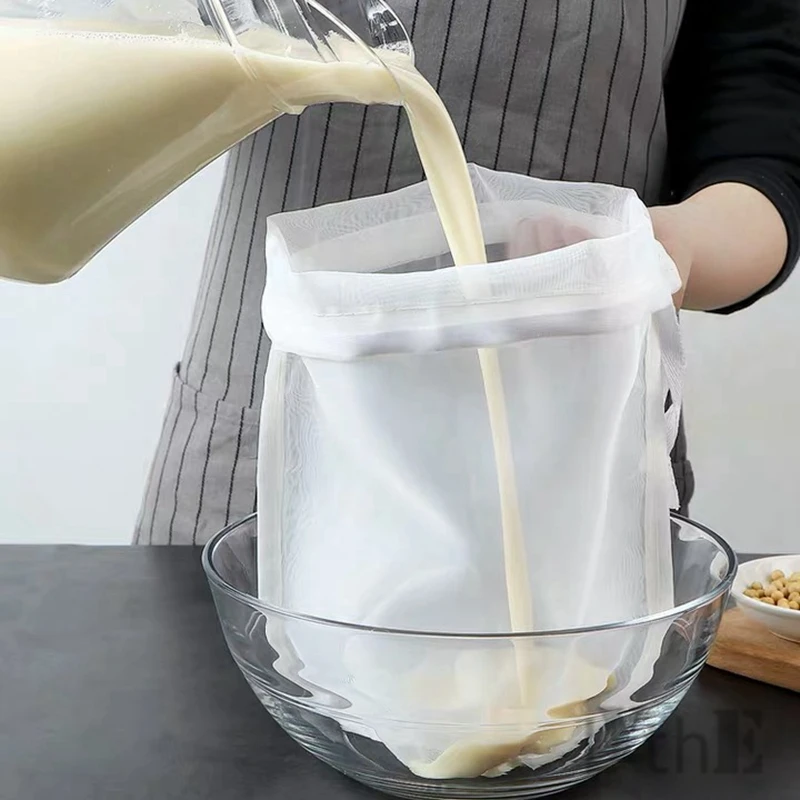 

Soy Milk Wine Filter Bag Nut Milk Bag Tea Coffee Oil Yogurt Filter Net Mesh Kitchen Food Reusable Nylon Filter Bags Strainer