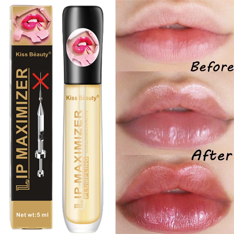 Collagen Instant Volumising Lip Plumper Serum Moisturizing Lip Plumper Oil   Repairing Reduce Lip Fine Lines Essence Lipstck