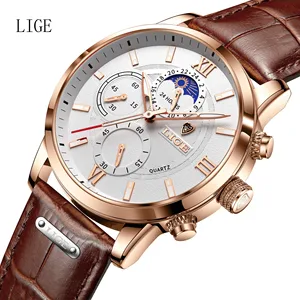 LIGE Band Watch For Men Business Waterproof Quartz Watch Stainless Steel Male Clock Wristwatch Dual  in Pakistan