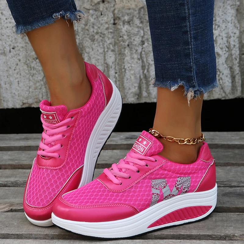 

2022 Casual Women's Shoes Platform Flats Lady Beauty Sewing Fitness Shoe New Trendy Health Wedges Sneakers Size 35-43