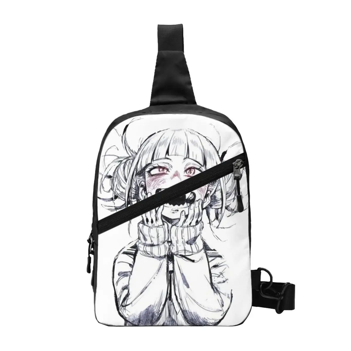 

Toga Himiko Waifu Material Chest Bag My Hero Academia Casual Crossbody Bags Men Business Motorcycle Travel Small Bag