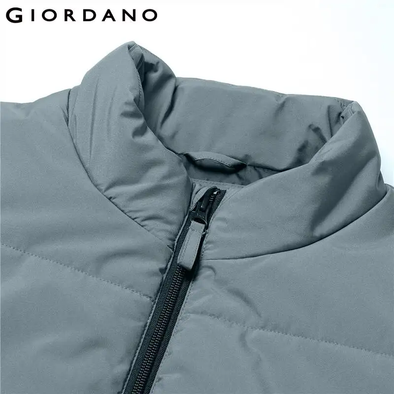 GIORDANO Men Jackets Solid Color Stand Collar Windproof Casual Jackets Quality Zip Front Warm Comfy Padded Jackets 01072685