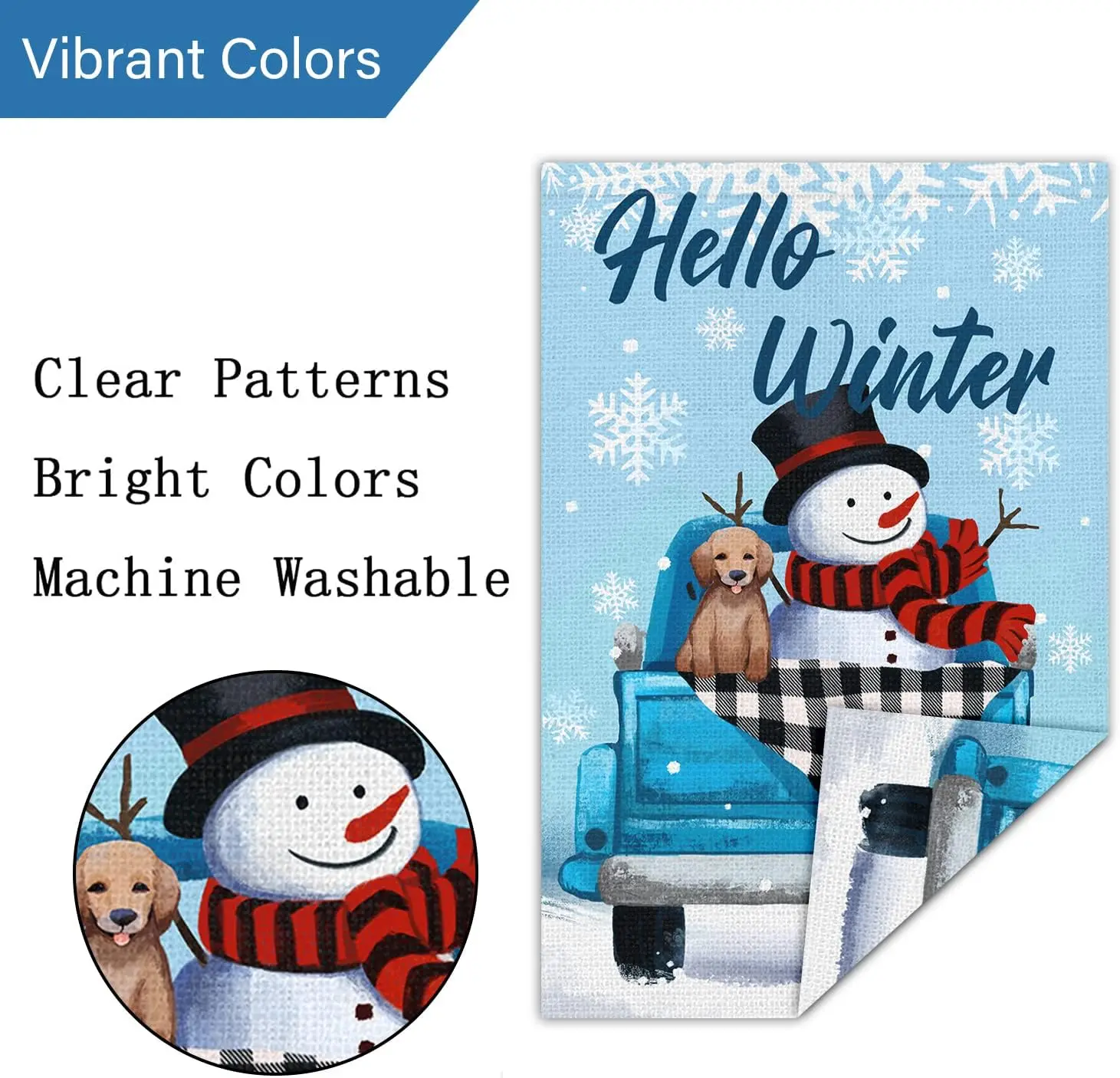 Зимний Садовый флаг Louise Maelys Hello 12x18 двусторонний маленький вертикальный