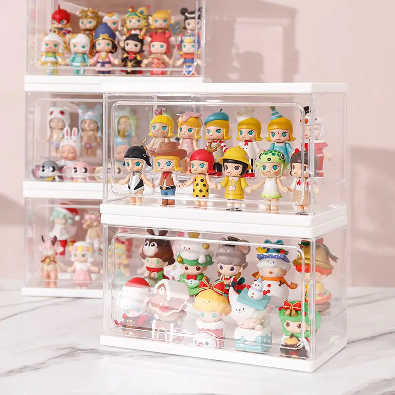 

Figures Display Case Acrylic Blind Box Showcase Figure Kits Collectible Dustproof Model Artcrafts Box Toy Doll Storage Organizer