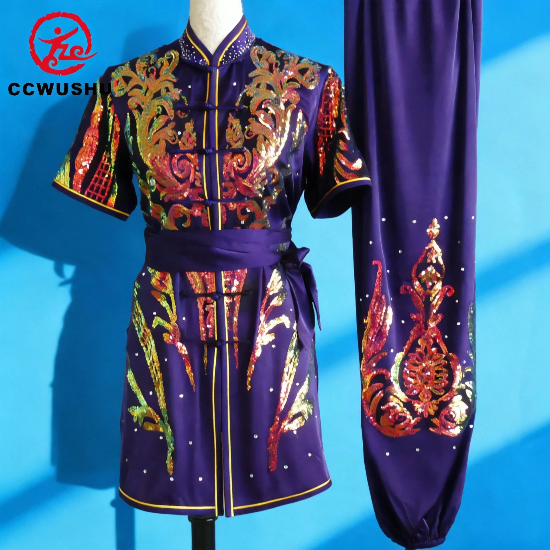 Фото Китайские костюмы для кунг-фу, одежда для ушу, униформа для чанцюань, одежда для соревнований по боевым искусствам, вышитая одежда для кунг-фу таолу, CCWUSHU №3