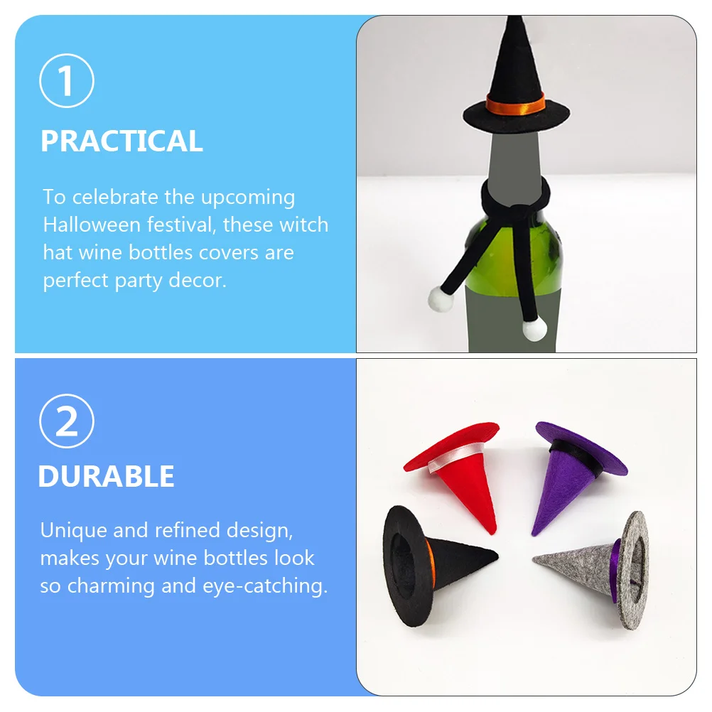 Хэллоуин Волшебник Аксессуар Мини Ведьма Шляпа Крышка Бутылки Украшения