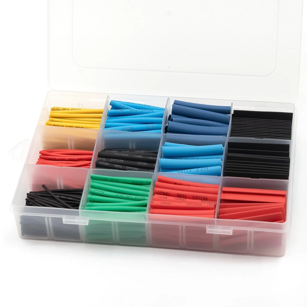 

560pcs Heating Shrink Tube Colourful Set RC Car Insulation Sleeve Tubing with Storage Case Accessory Replaced Sleeves