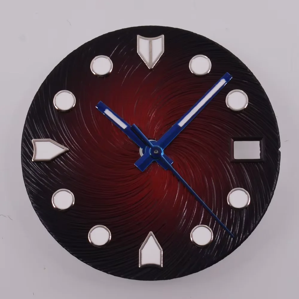 Синие/белые/красные/зеленые часы с циферблатом зеленые светящиеся стрелки 28 5 мм