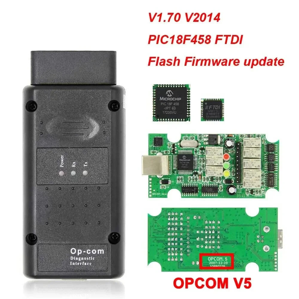 

Opcom V2014 V1.99/1.95/1.70 для обновления прошивки Opel Flash OBD2 диагностический сканер с чипом PIC18F458 FTDI CAN BUS