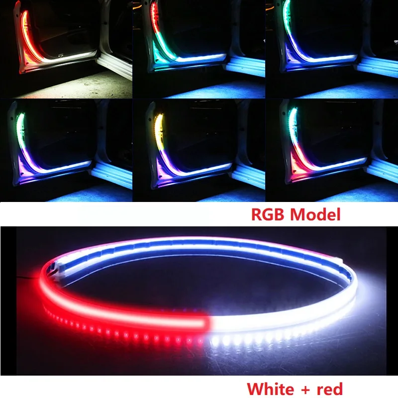 Car Door Decoration Welcome Light Strips Strobe Flashing Lights Safety 12V 120cm LED Opening Warning LED Ambient Lamp Strip Auto