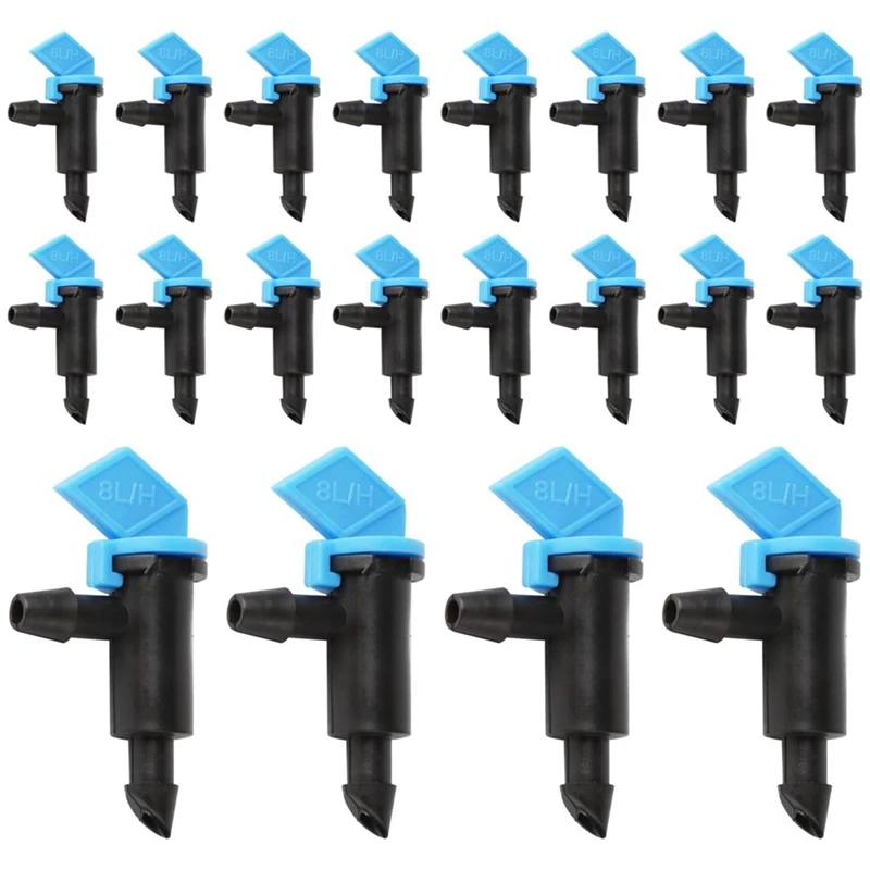 

200Piece 2 GPH Drip Irrigation Emitters 8L/H Garden Flag Irrigation Dripper Inline Water Drippers Emitter Sprinkler Blue