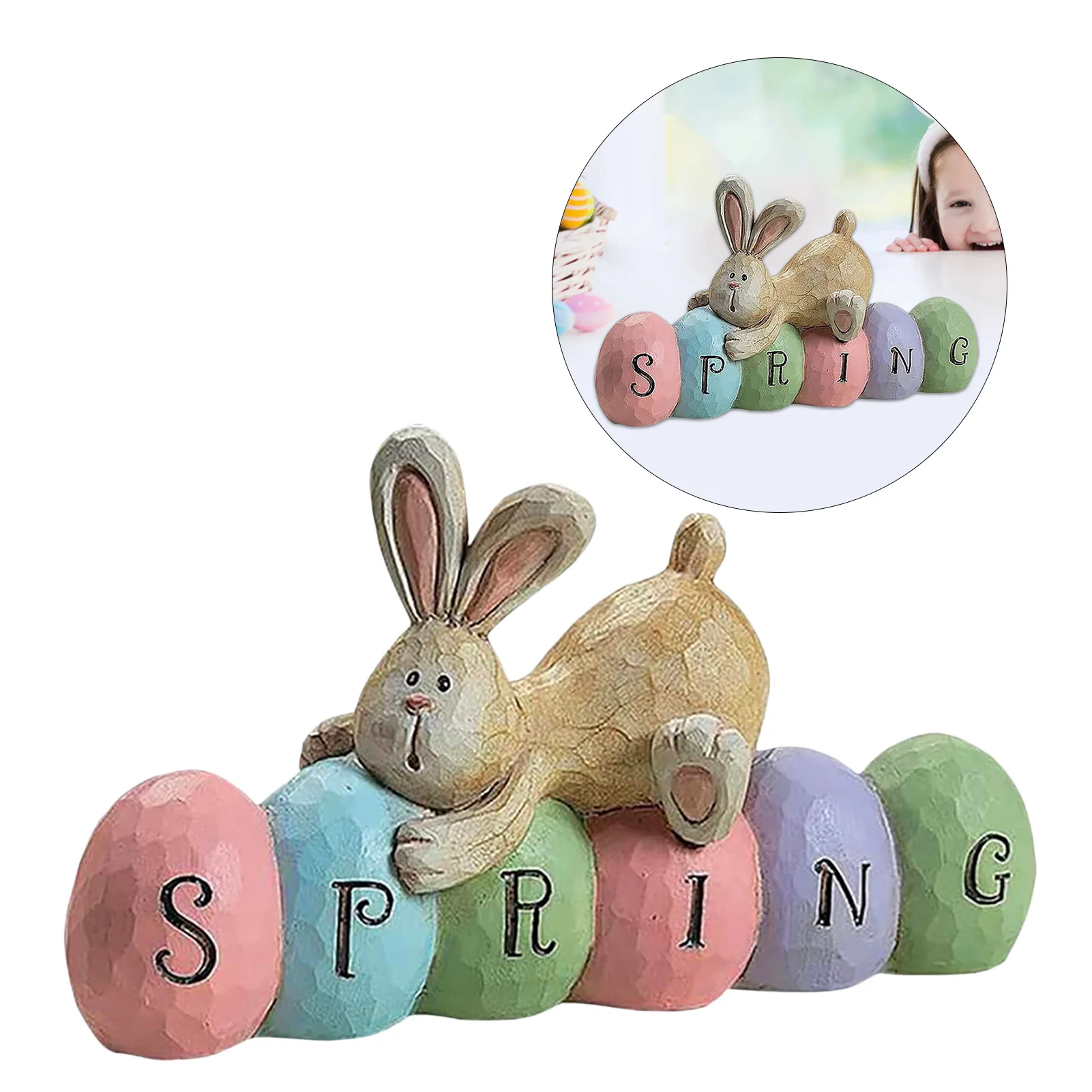 

Пасхальный 3D стерео декор кролик, фигурка пасхального кролика, деревенский кролик и яйцо, орнамент из смолы, украшение кролика для вечерние ...
